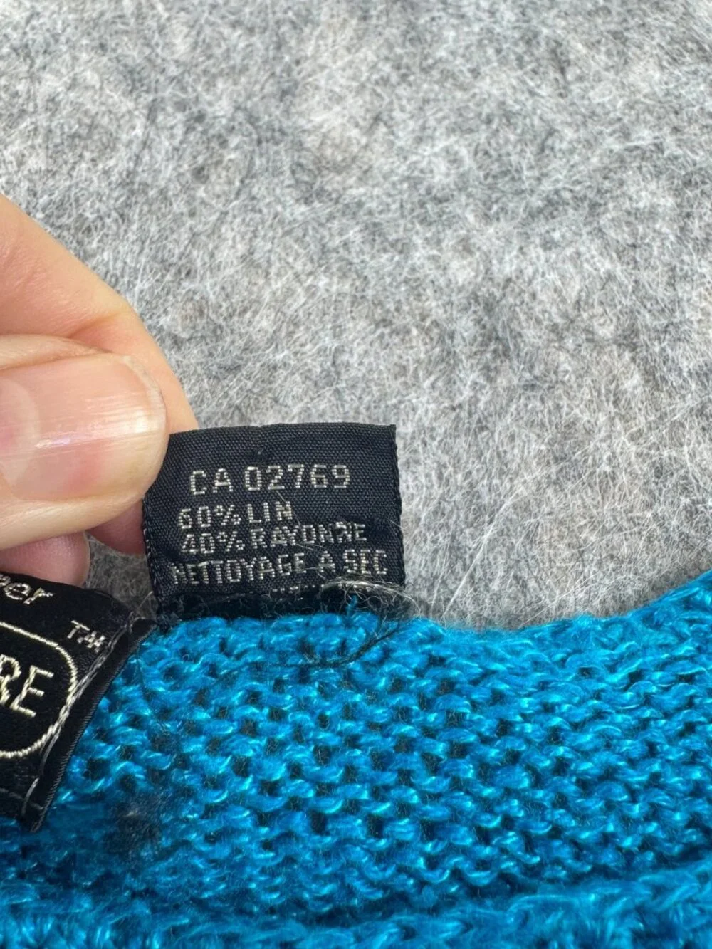 Vintage Renee Tener for Jeanne Pierre Knit Tank Top Blue Graphic Sz M - Picture 4 of 8